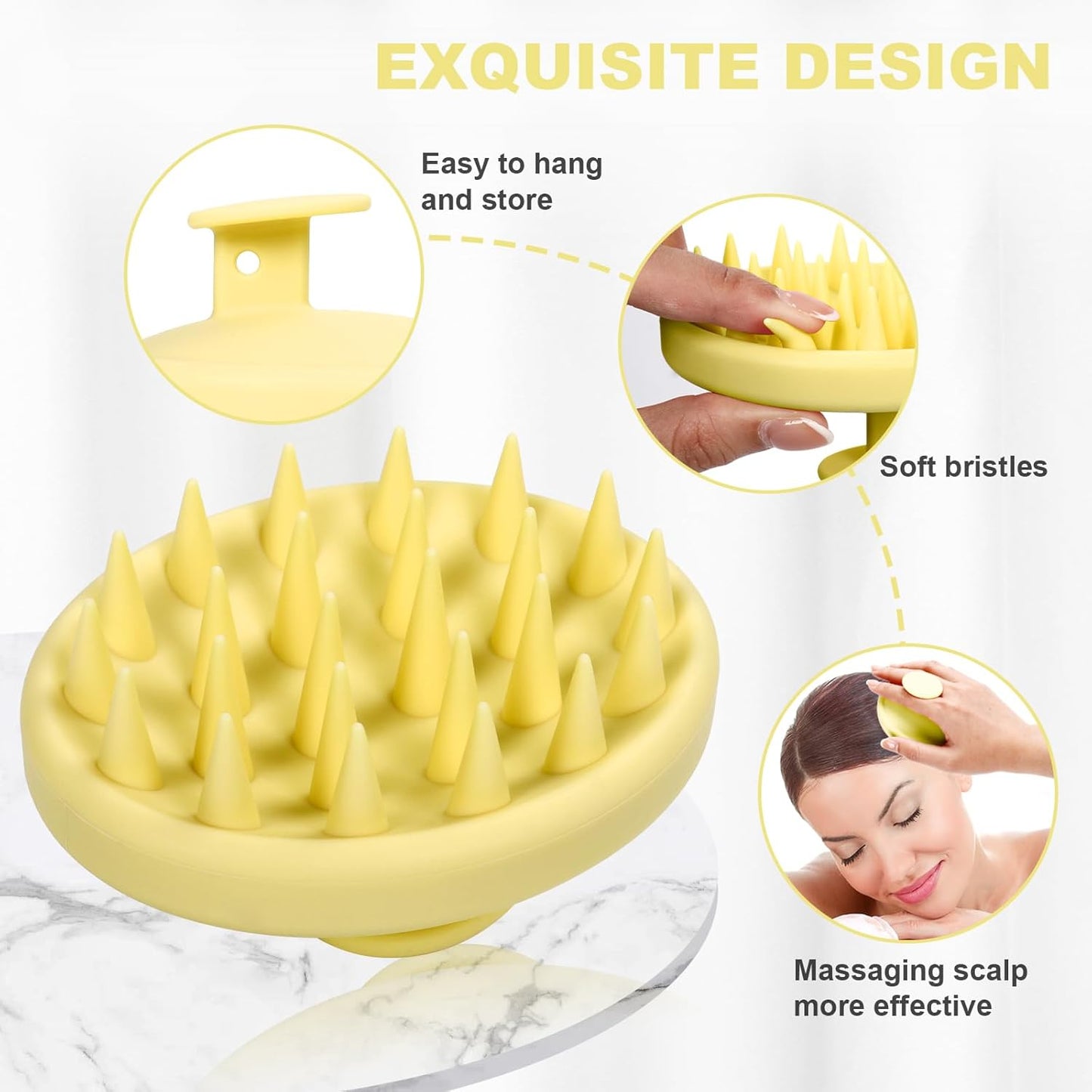 Silicone Scalp Massager, Scalp Scrubber for Hair Growth with Soft Bristles, Scalp Exfoliator Brush Dandruff Removal Shampoo Brush for Wet Dry Scalp Care (Mint Green)