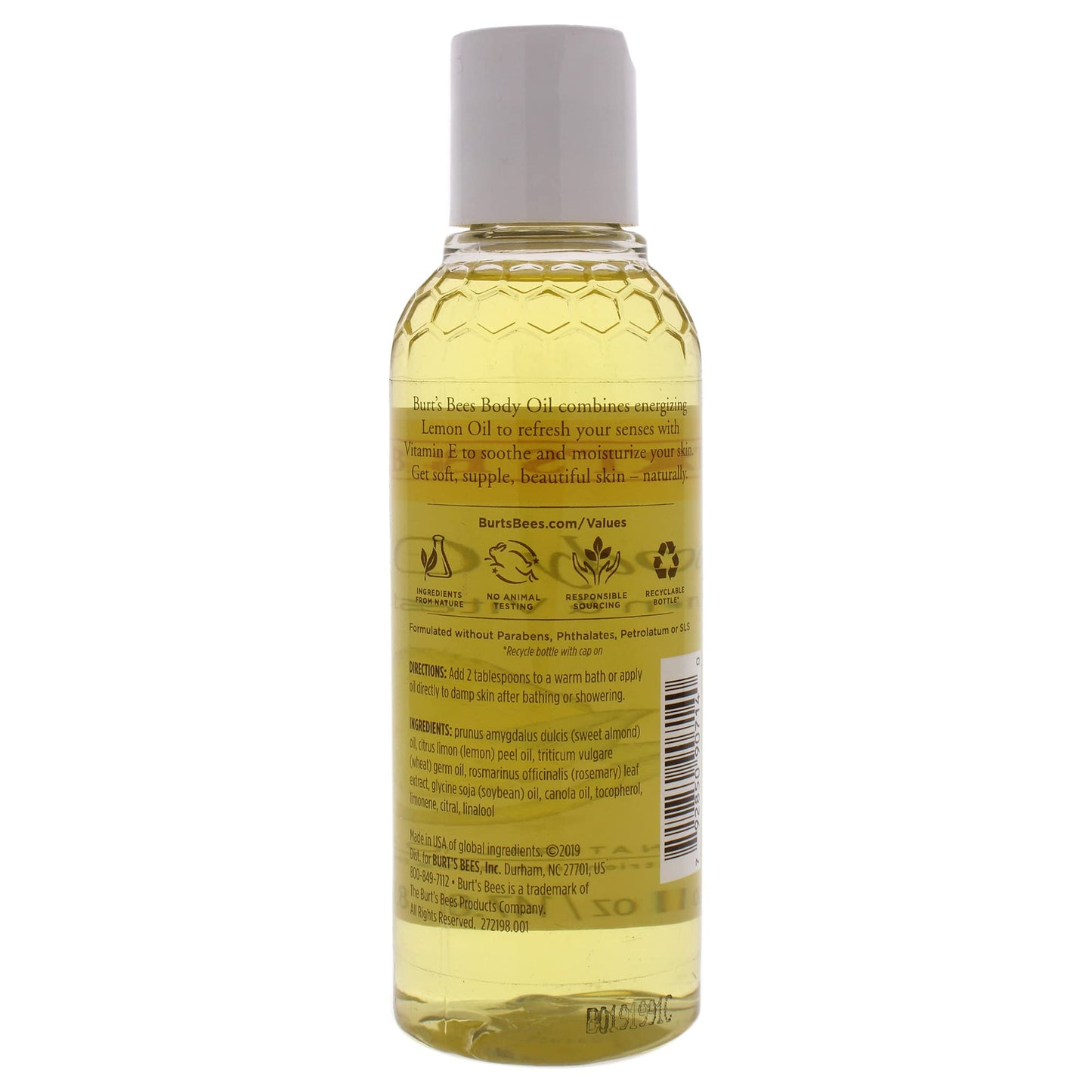 Burt's Bees Body Oil - Lemon and Vitamin E Unisex Oil 5 oz, White (Pack of 2)