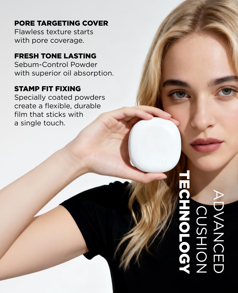EITHER& Glow Pixel Cushion Foundation, Korean Glass Skin Finish, 62% Skincare-Infused, Antioxidant-Rich, Long-Lasting, Buildable Coverage (21N Natural, 12g)
