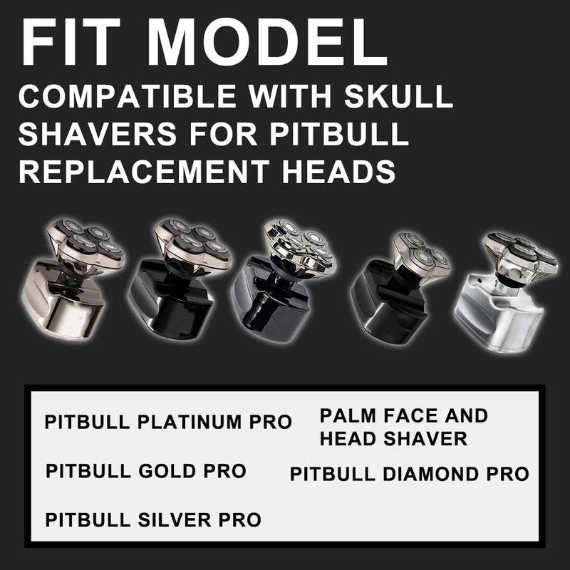 TRAH Shaver PRO 4 Head Replacement Blade Compatible with Skull Shaver Pitbull Pro for Pitbull Silver Gold PRO SX5 & Palm MX5 & Butterfly Kiss Pro - Bald Men Electric Shavers Accessories