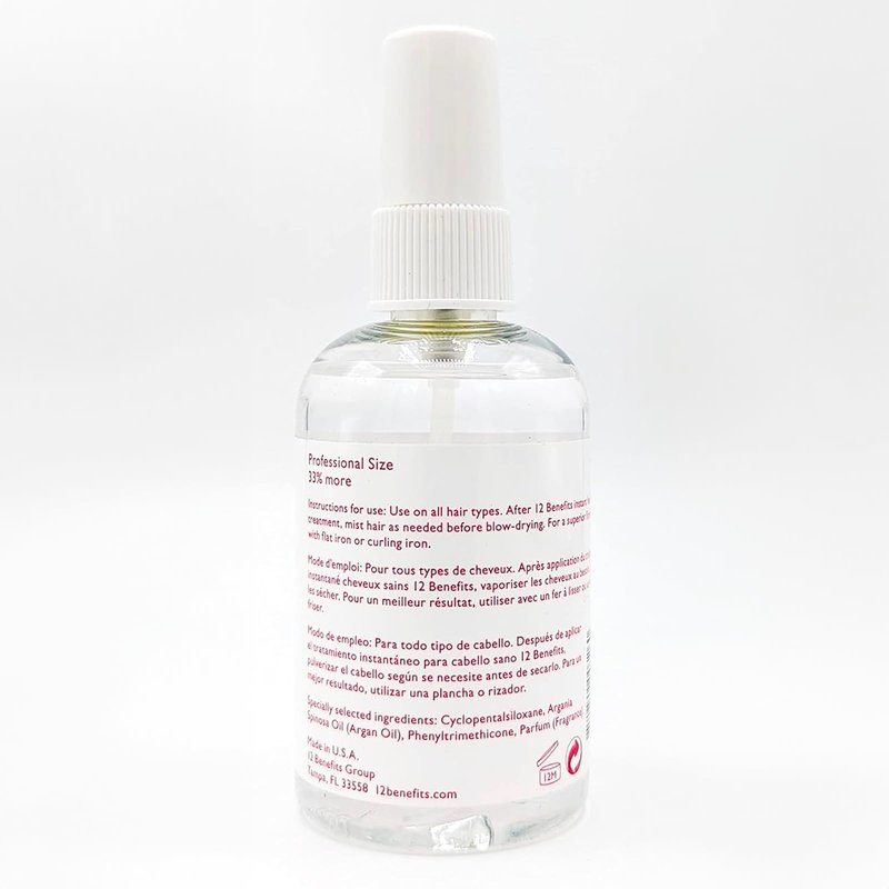 12 Benefits RAPID BLOWOUT ARGAN OIL SPRAY - Cut Blow Dry Time by 40% - Heat Protectant, Nourishes, Smooths Frizz, Adds Shine & Softens Damaged Hair, 4 Fl Oz