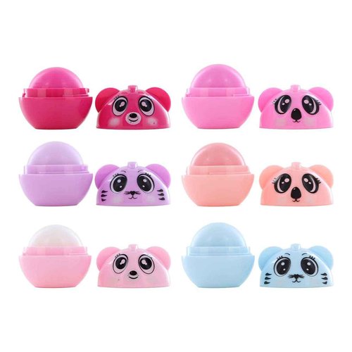 Beauty Treats Into The Wild Lip Balm, Cute Animal Shaped Lip Balm, Party Favors, Stocking Stuffers, Gifts - Pack of 6