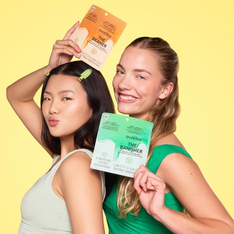 Avatara 2-Step Treatment Sheet Mask Variety 4-Pack - K-Beauty Pre-Mask and Sheet Mask Duos for Tweens and Teens - Hydrating, Brightening, Calming, and Glow Boost - Vegan, Synthetic Fragrance-Free