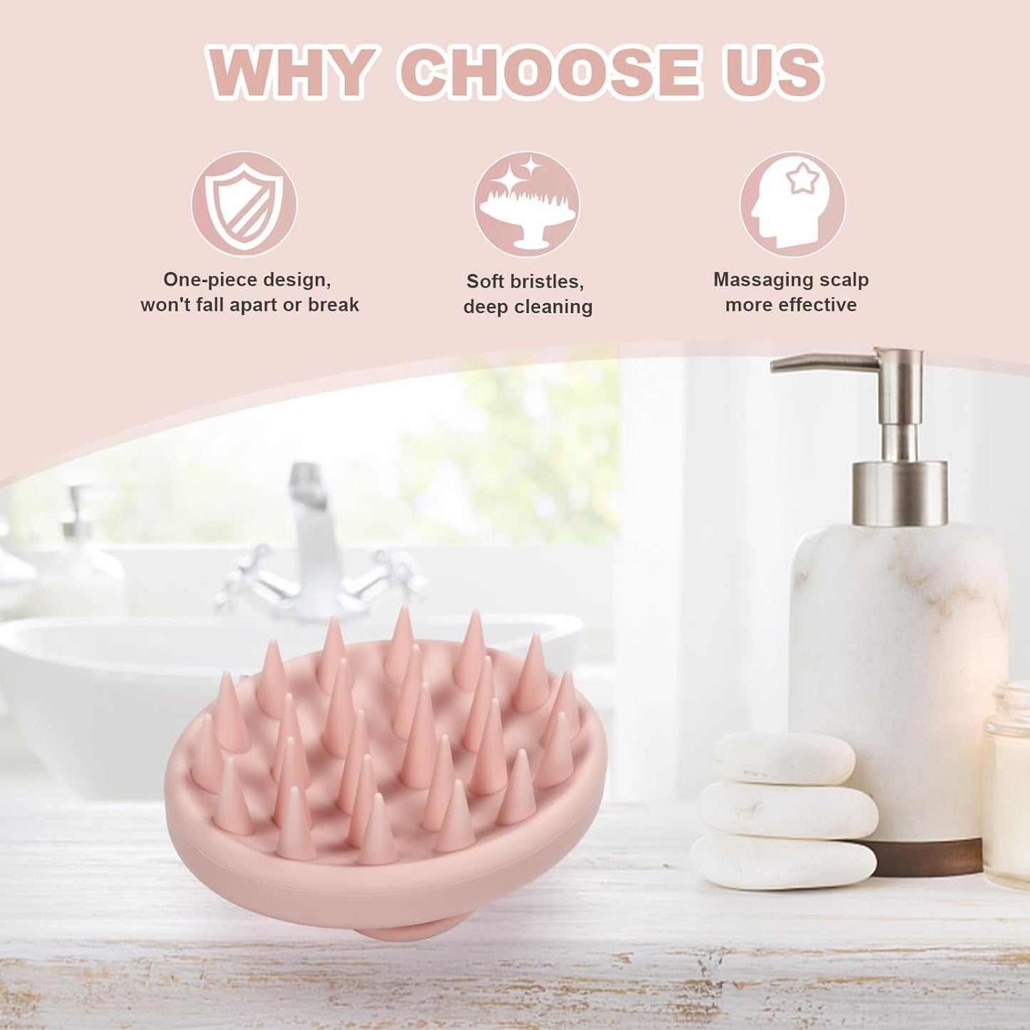 Silicone Scalp Massager, Scalp Scrubber for Hair Growth with Soft Bristles, Scalp Exfoliator Brush Dandruff Removal Shampoo Brush for Wet Dry Scalp Care (Mint Green)