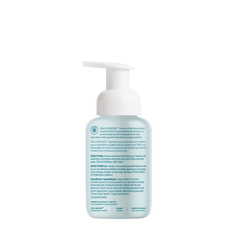 ATTITUDE 2-in-1 Hair and Body Foaming Baby Wash, EWG Verified Shampoo Soap, Dermatologically Tested, Made with Naturally Derived Ingredients, Vegan, Good Night, 10 Fl Oz