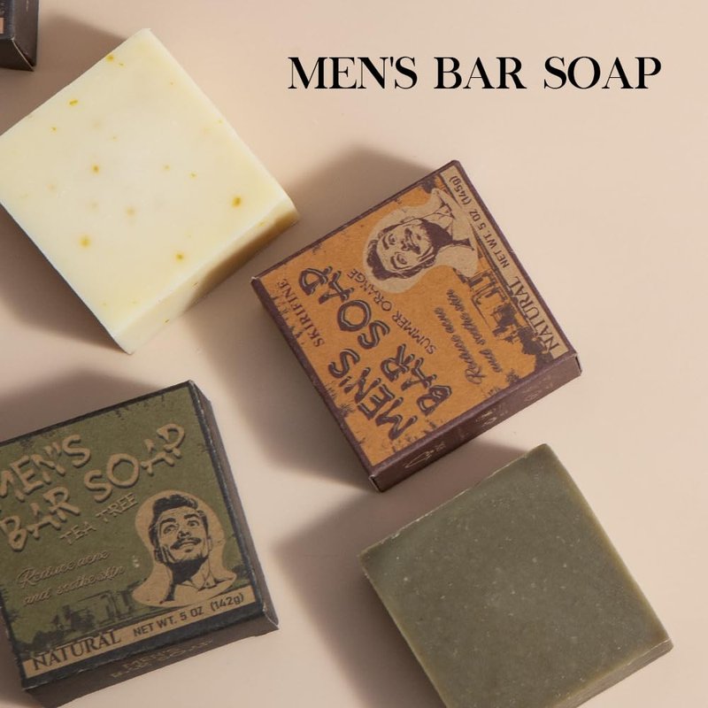SKIRIFINE Natural Body Bar Soap Set, Tea Tree, Orange & Coconut, 5 oz x 3