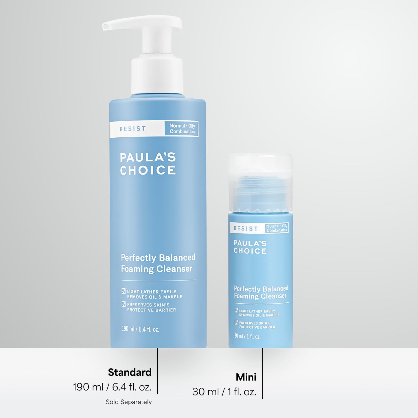 Paula's Choice RESIST Perfectly Balanced Foaming Facial Cleanser, Face Cleanser with Hyaluronic Acid & Aloe, Anti-Aging Face Wash, Large Pores & Oily Skin, Fragrance-Free, 1 Fl Oz