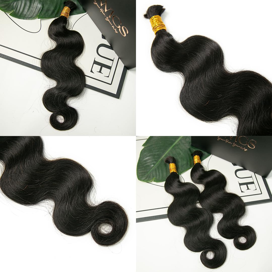 YWIGS Body Wave Human Braiding Hair for Boho Braids 50G No Weft Virgin Human Hair Bulk Human Hair for Braiding 20inch
