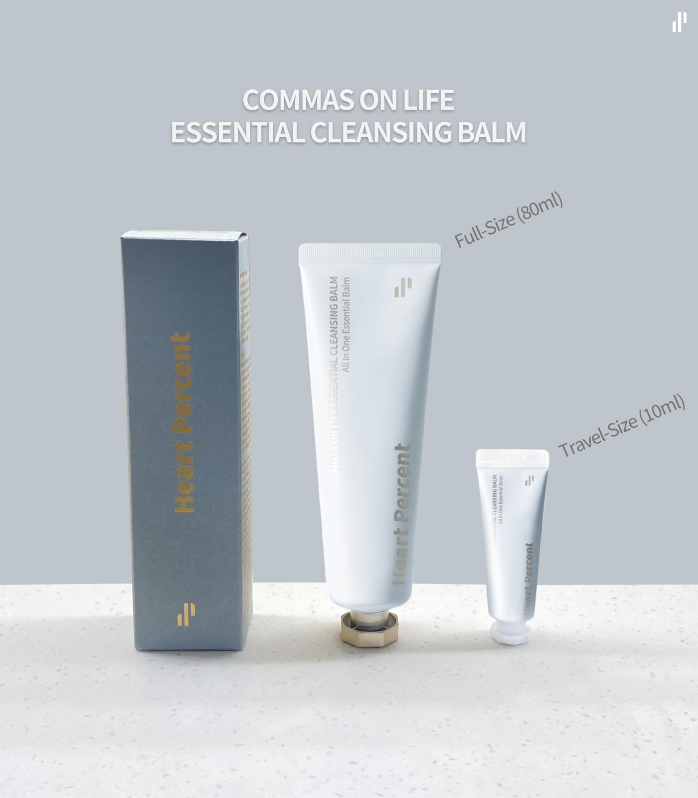 Heart Percent Commas On Life Clarifying Cleansing Balm, Sherbet-Oil-Milk Transforming Makeup Remover Vegan Daily Face Wash Cleanser for All Skin Types, 80ml (2.7oz)