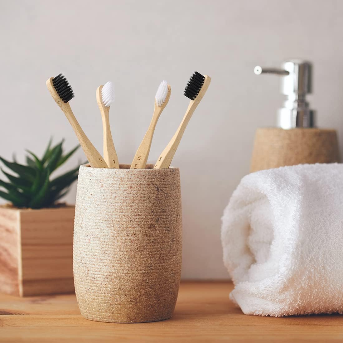 Biodegradable Bamboo Toothbrushes, 10 Piece BPA Free Soft Bristles Toothbrushes, Natural, Eco-Friendly, Green and Compostable