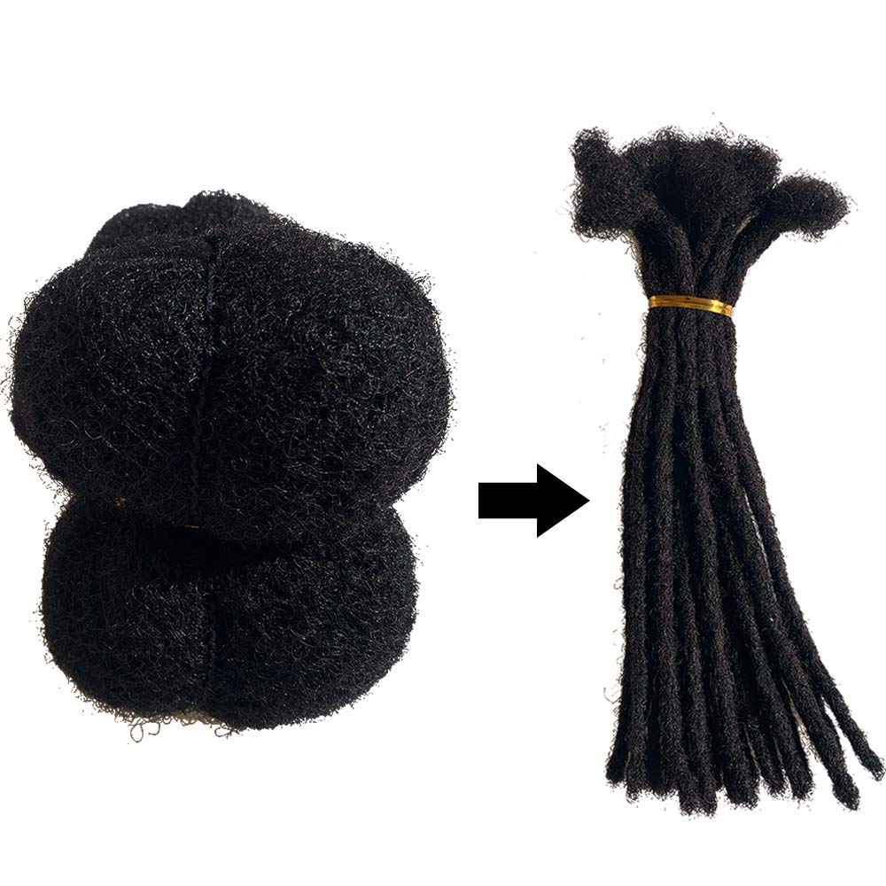 Afro Kinky Human Hair for Dreadlocks - 2 Bundles Natural Black #1B | 8 Inch Length