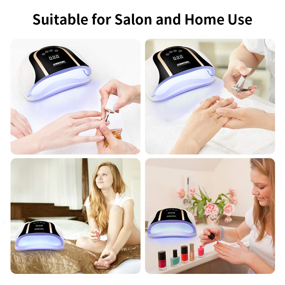 JEWHITENY 120W UV LED Nail Lamp, Faster Nail Dryer for Gel Polish with 4 Timer Setting, Professional Gel Nail UV Light for Two Hand Curing Lamp with 54 Pcs Light Bead Auto Sensor Nail Machine