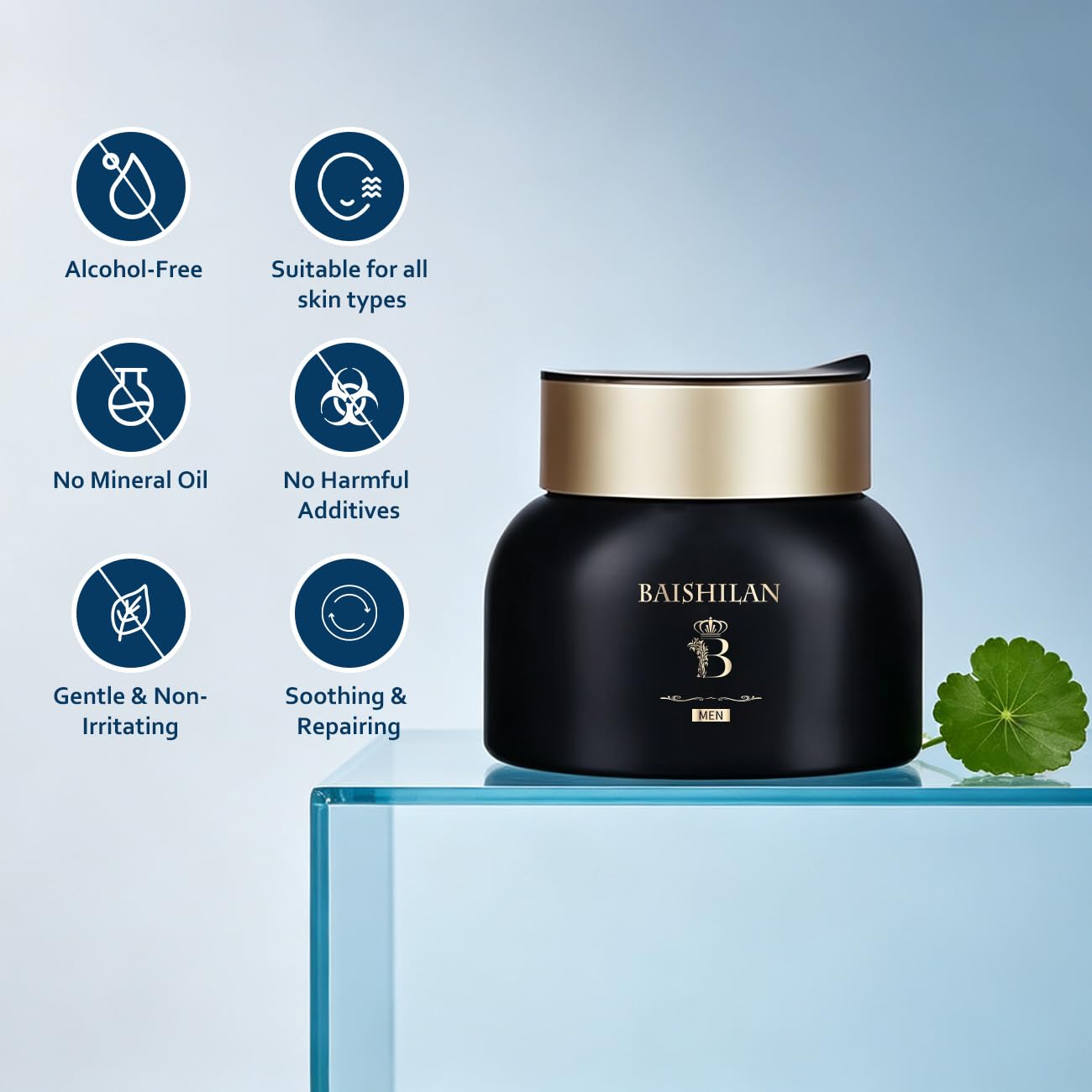 baishilan Men's Face Moisturizer,Revitalizing Anti-Aging Cream For Men,Anti Wrinkle Face Cream To Reduce Fine Lines and Wrinkles,Oil Control Anti Dry Rough Facial Cream 1.76 OZ