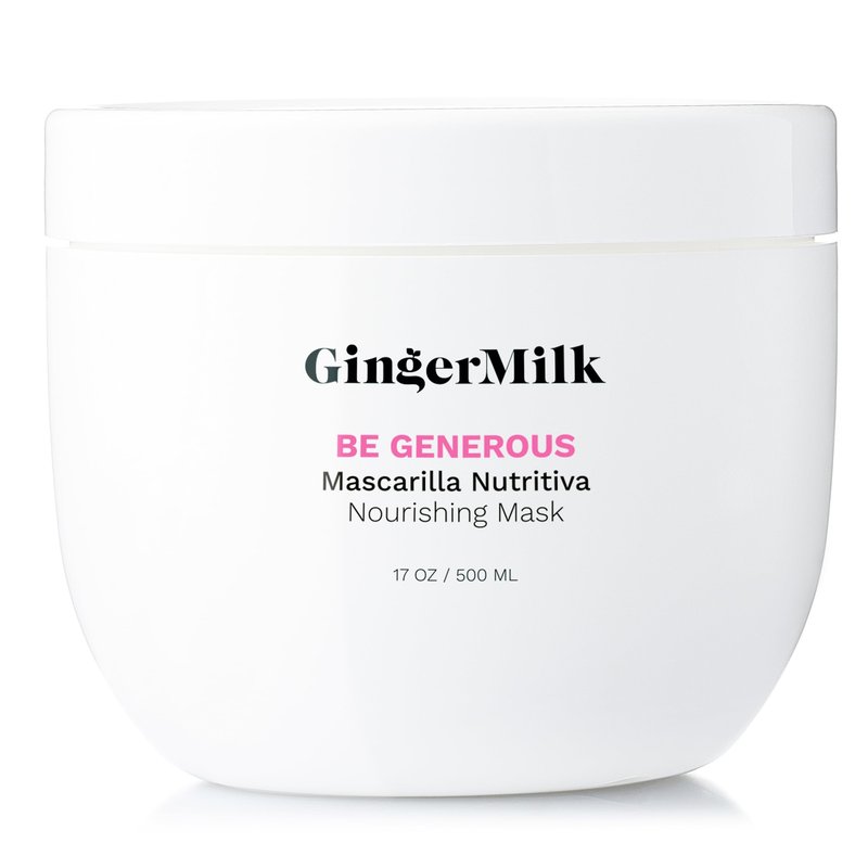 Deep Repair Hair Mask for Dry and Curly Hair – Castor Oil, Biotin, Ginger – Sulfate-Free – Be Generous by Ginger Milk – 17 oz