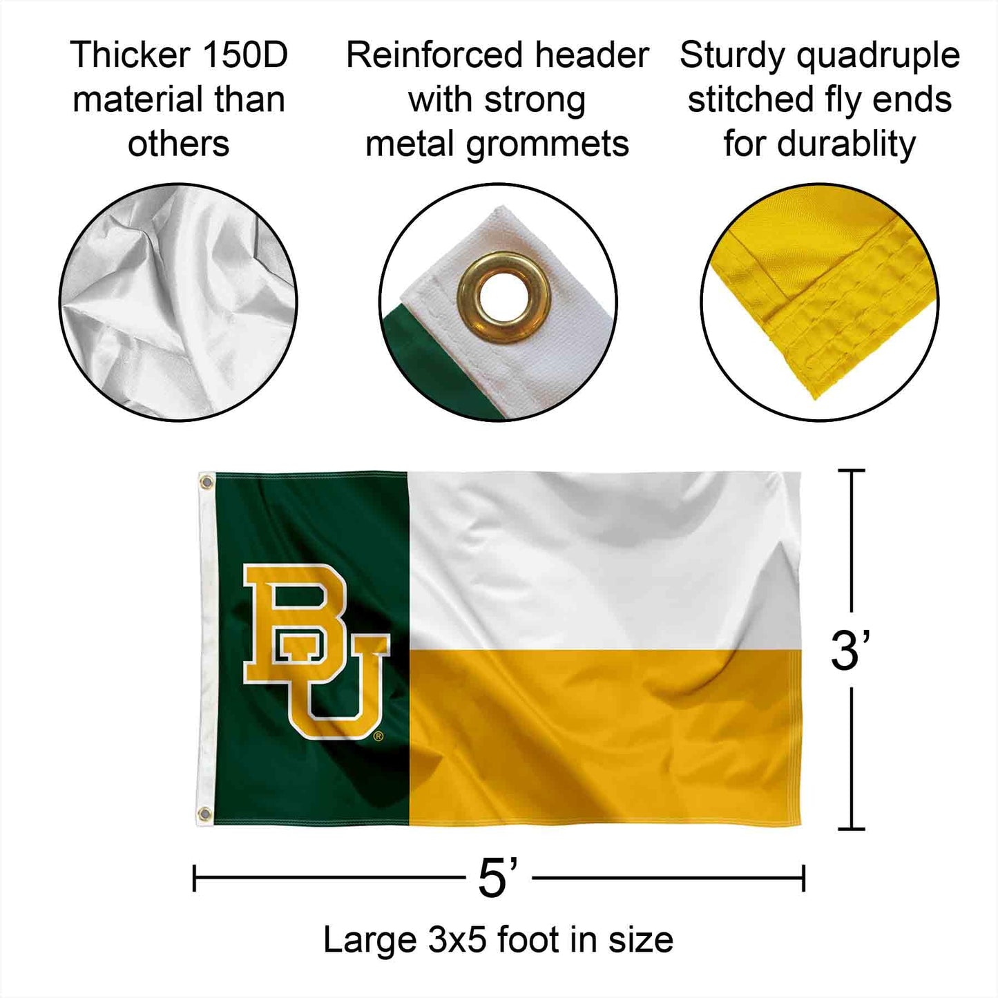Baylor Bears State of Texas Large Grommet Banner Flag