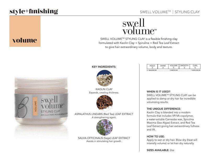 Brocato Swell Volume Styling Clay, 2 Oz. | Volumizing & Thickening Hair Products for Men & Women | Heat Activated Texturizer & Volumizer Product Plumps, Shapes & Adds Thickness to Fine, Thin Hair