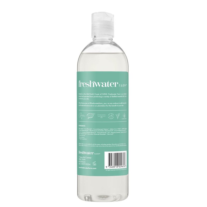 Freshwater Farm Shower Gel Body Wash - Energizing Australian Peppermint Oil, Paraben-Free | 16.9 fl oz 4PK
