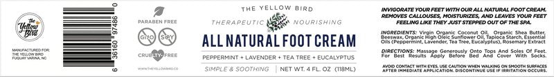 Yellow Bird Foot Cream 2 Pack Bundle - Natural Dry & Itchy Feet Repair Balm. Foot Moisturizer with Organic Ingredients and Essential Oils