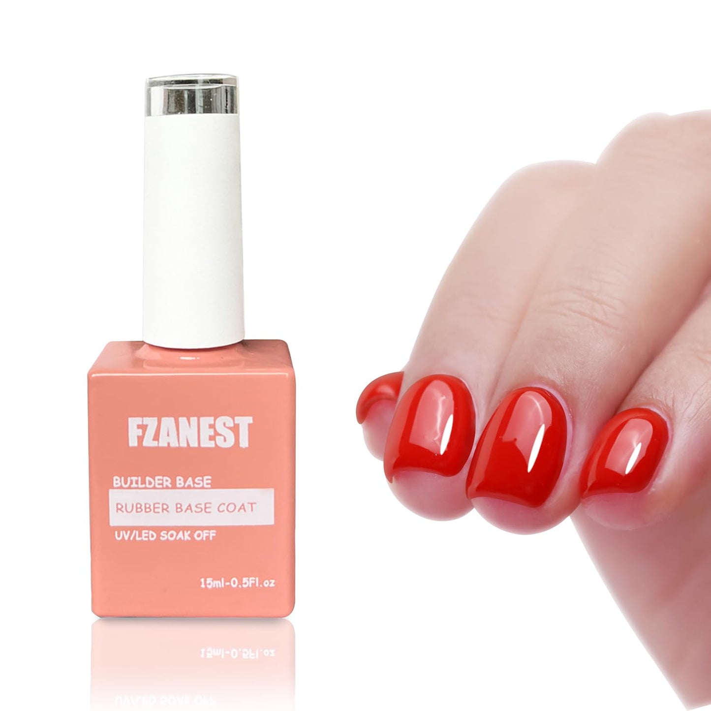 FZANEST Builder Gel Milky White Gel Polish Rubber Base For Nail Strengthener Extension LED Lamp Cured Color Base Nail Polish in Bottle