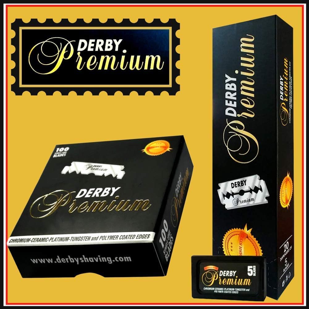 600 "Derby Premium" Single Edge Razor Blades for straight razor