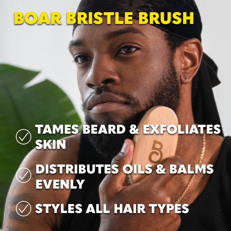 The Beard Club Premium Beard Kit for Men - Grooming & Care Kit - Cedar & Sandalwood Oil, Sandalwood Balm, Shampoo, Brush, Comb, Trimming Scissors, Straight Edge Razor - Gift Set