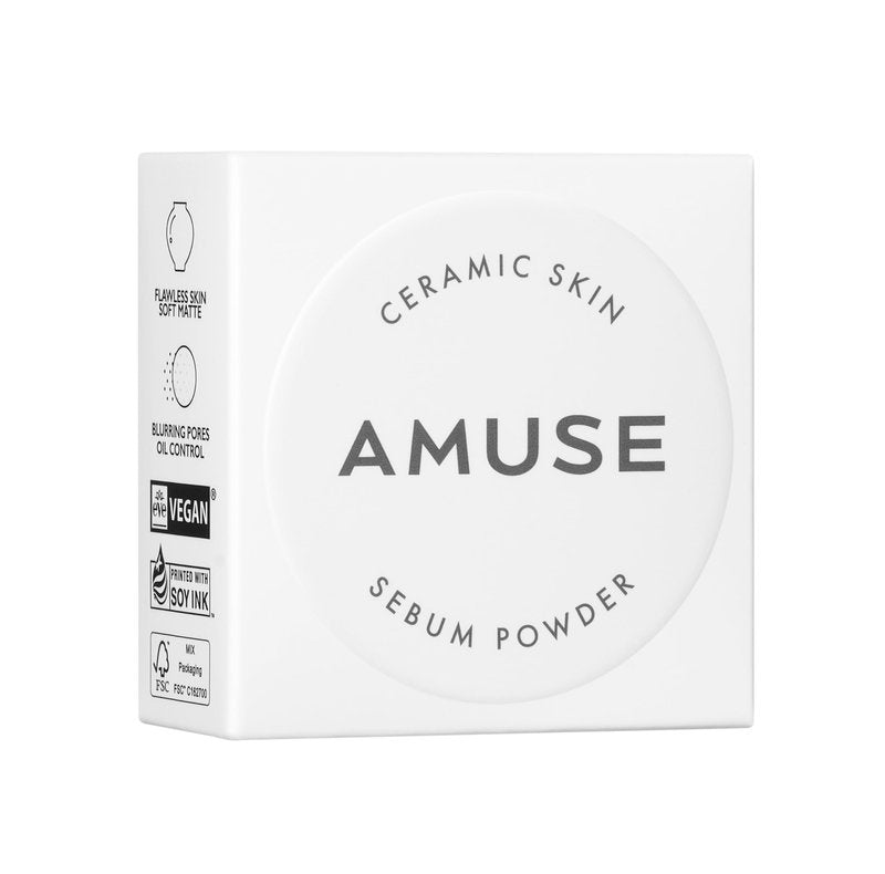 AMUSE SEOUL Ceramic Skin Sebum Face Powder (01 CLEAR) - Lightweight Oil Control Loose Powder, No Sebum Blurring Finish, Long Lasting Setting Powder, Smooth Skin Finish, Vegan, Korean Makeup