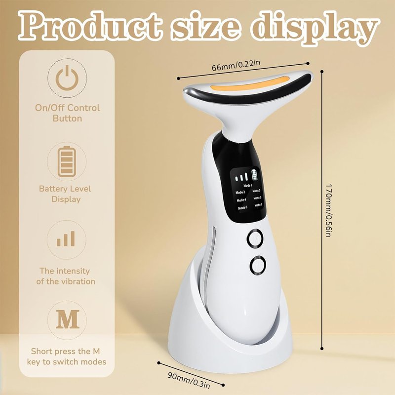 7-Color Facial Massager & Neck Massager Tool | Skin Contouring & Rejuvenation for Home & Travel