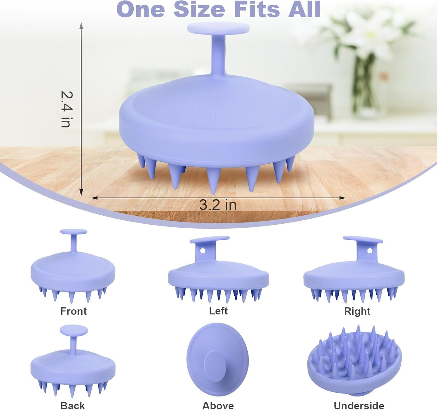 Silicone Scalp Massager, Scalp Scrubber for Hair Growth with Soft Bristles, Scalp Exfoliator Brush Dandruff Removal Shampoo Brush for Wet Dry Scalp Care (Mint Green)
