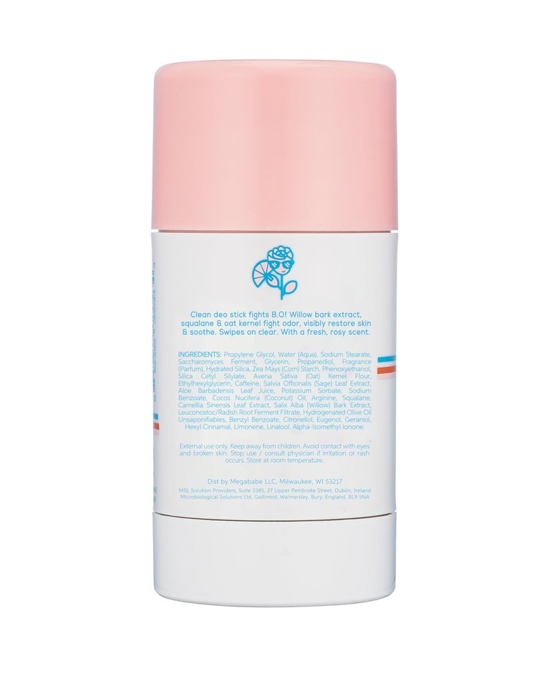 Megababe Daily Deodorant Rosy Pits | Summer and Hot Weather Essential | Aluminum-Free, Clear & Clean | 2.6 oz (Pack of 2)