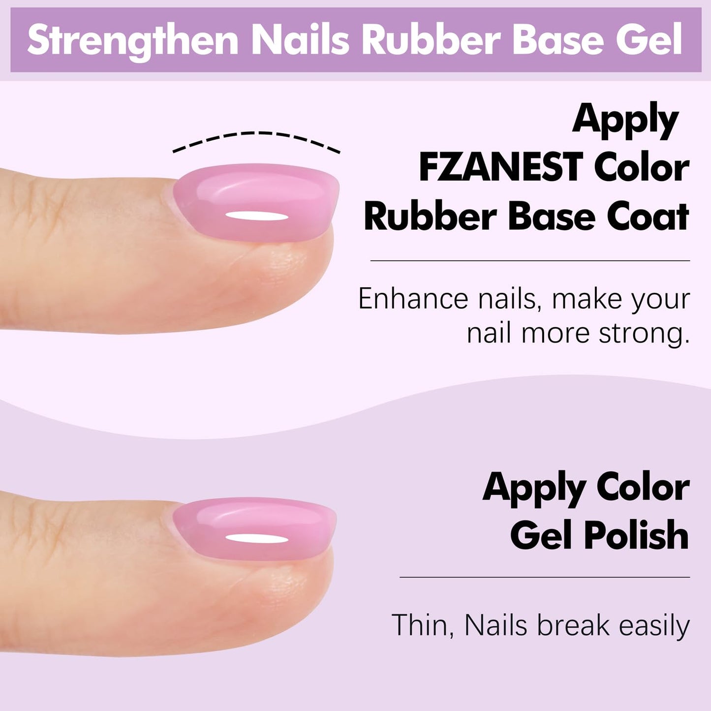 FZANEST Builder Gel Milky White Gel Polish Rubber Base For Nail Strengthener Extension LED Lamp Cured Color Base Nail Polish in Bottle