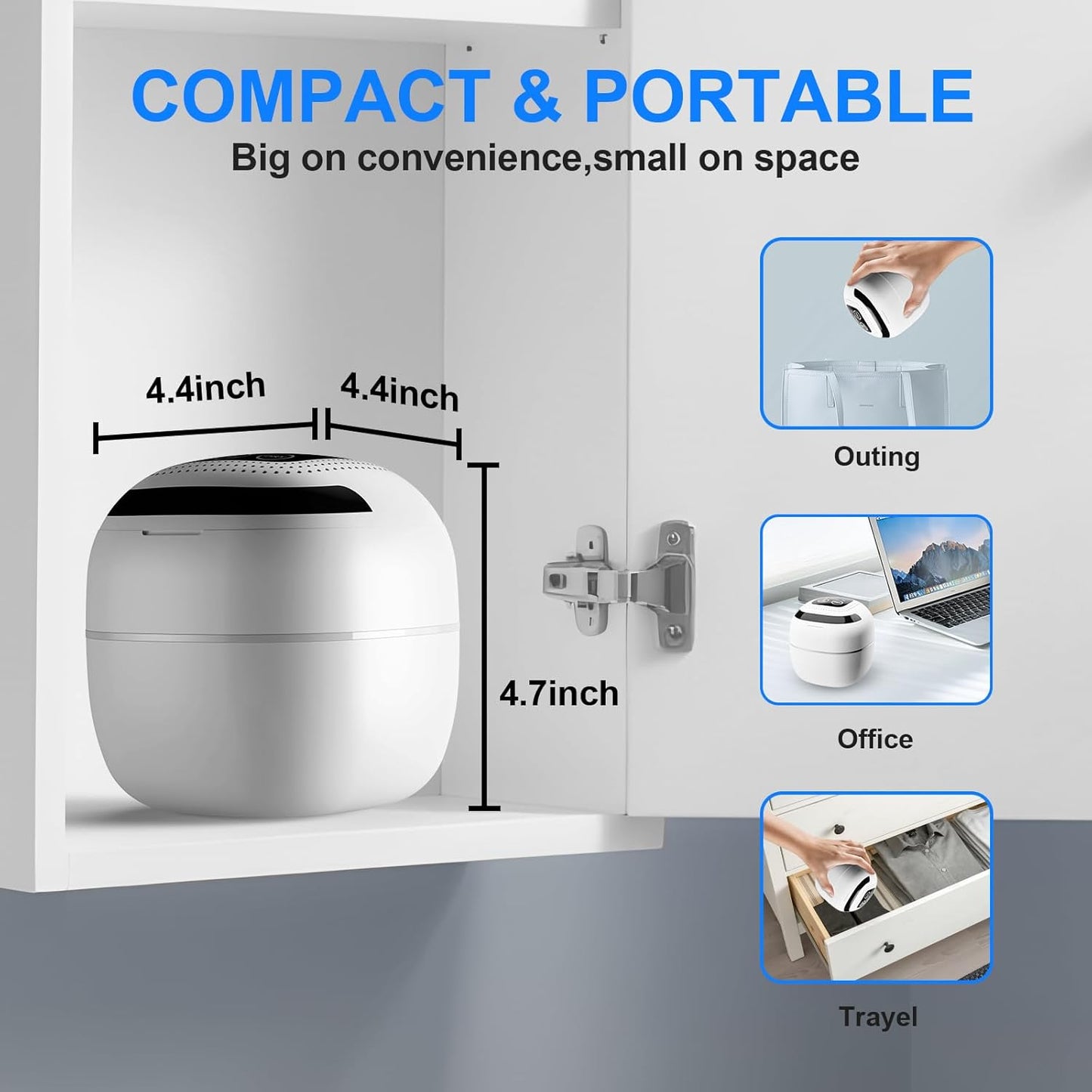 Ultrasonic Retainer Cleaner - 45kHz Digital Timer, 180ml for Dentures, Mouth Guards, Braces & Jewelry | White