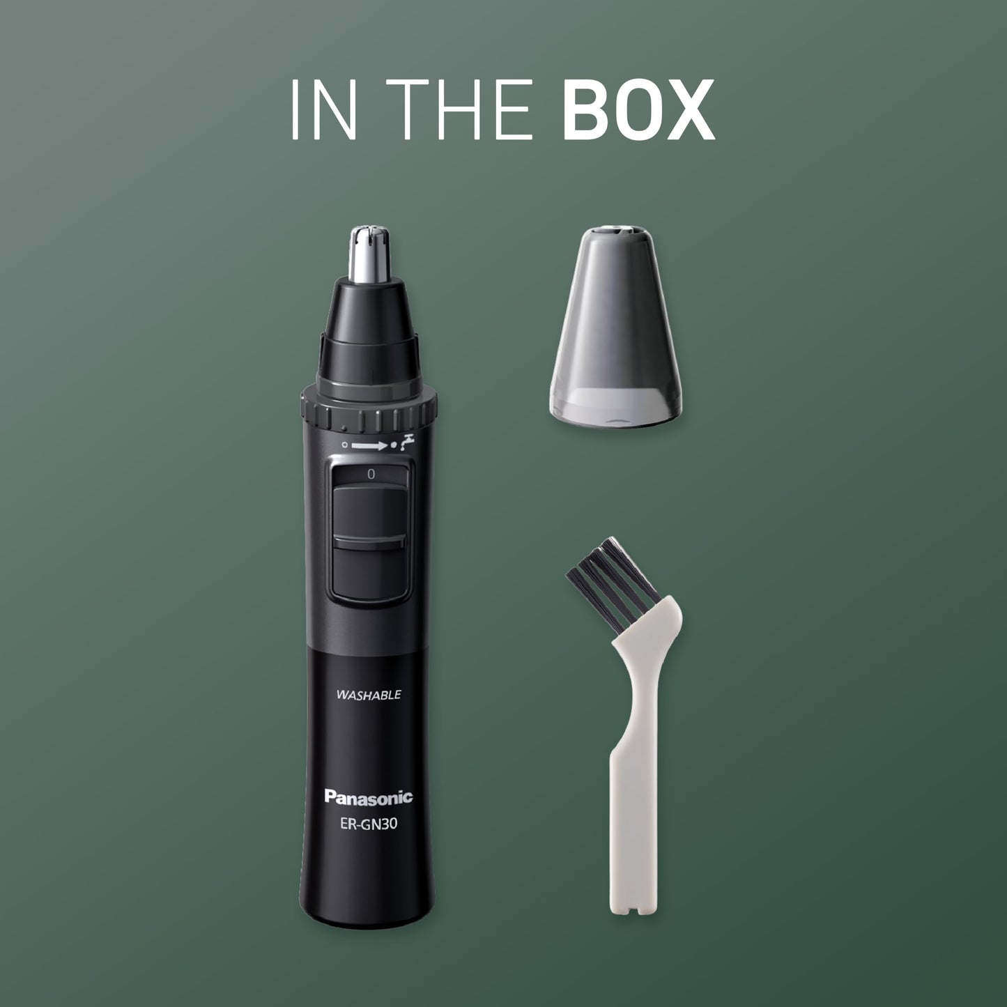 Panasonic Men’s Ear and Nose Hair Trimmer, Wet Dry Hypoallergenic Dual Edge Blade, Ear Hair Trimmer for Men - ER-GN30-H