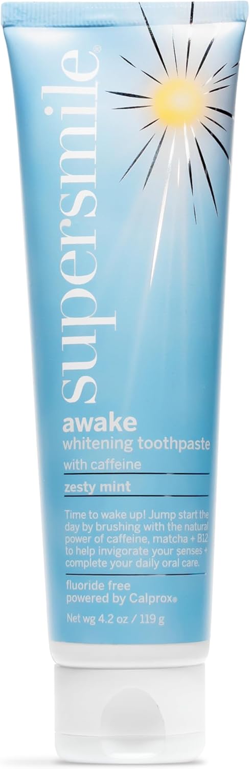 Supersmile Awake Toothpaste - Fluoride-Free Formula for Visibly Whiter Teeth | Whitens Up to 6 Shades, 4.2 oz