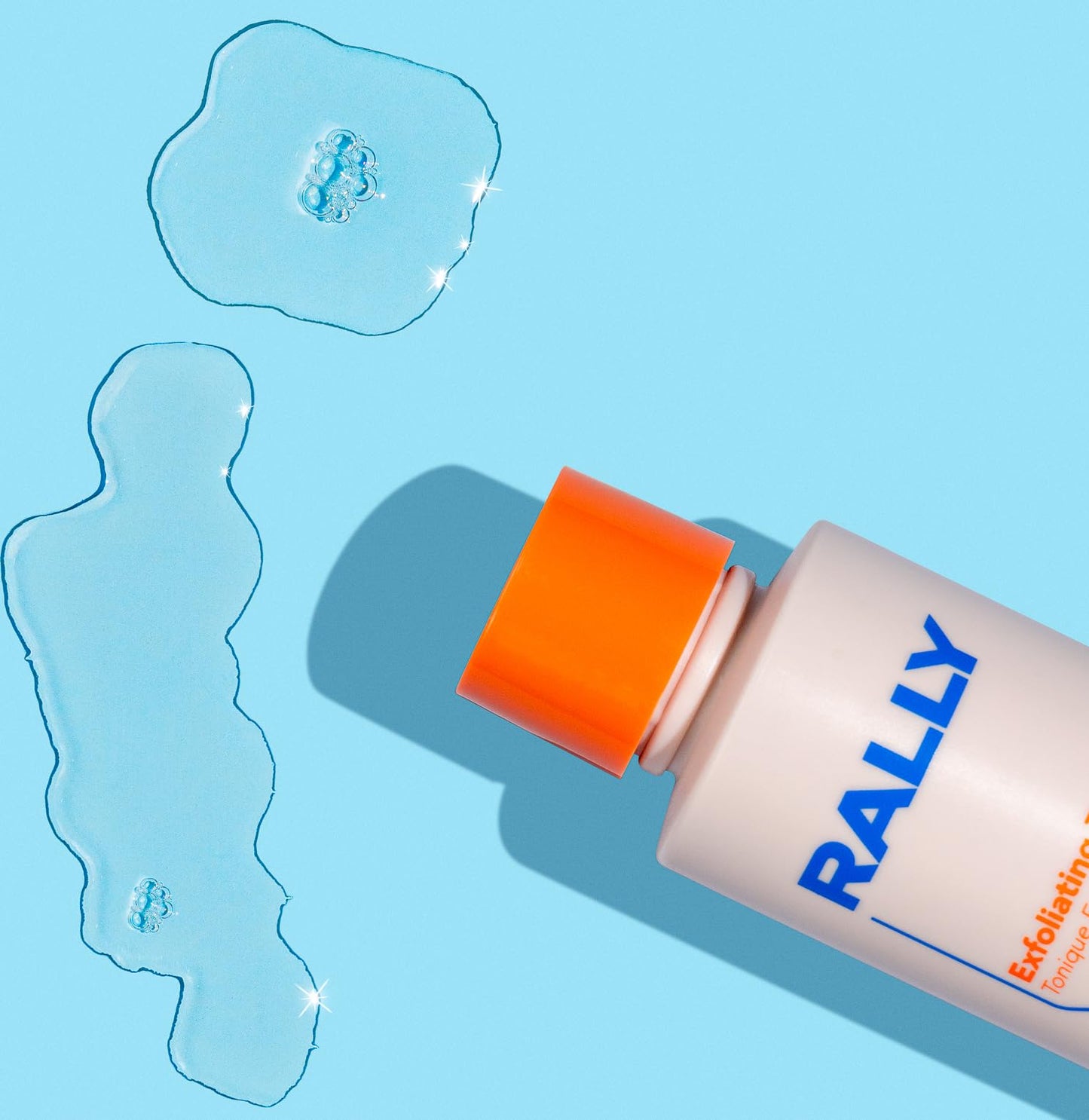 RALLY Daily Cleansing Exfoliating Toner with Mild Plant-Based AHAs | Waterless On-The-Go Cleanse | Clear Pores + Improve Texture | Refresh Teen + Post Workout Skin 4 OZ