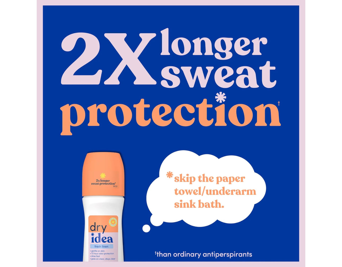 Dry Idea Deodorant 3.25 Ounce Roll On Fresh Linen Antiperspirant (96ml) (Pack of 2)