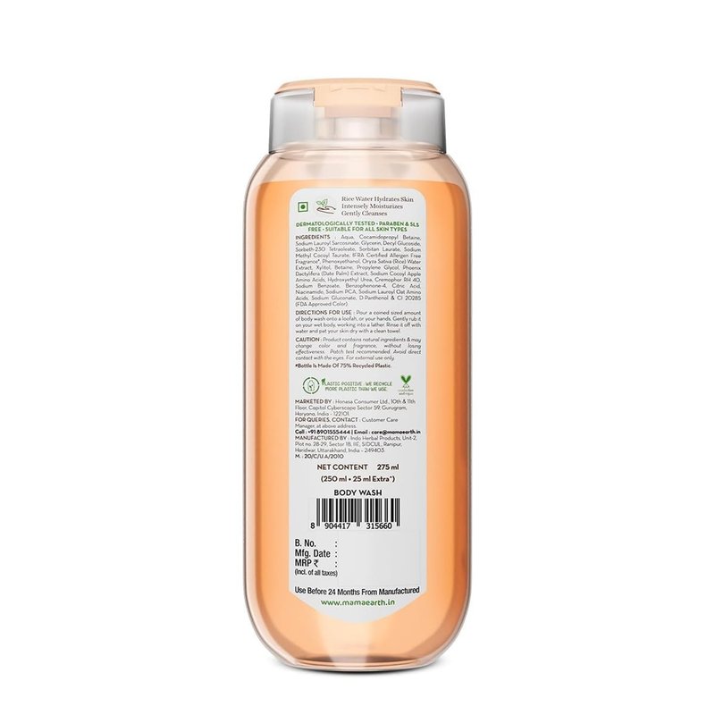 MAMAEARTH Rice Water Moisturizing Body Wash with Rice Water & Hydrating Lily, 9.30 Fl Oz (275 ml)