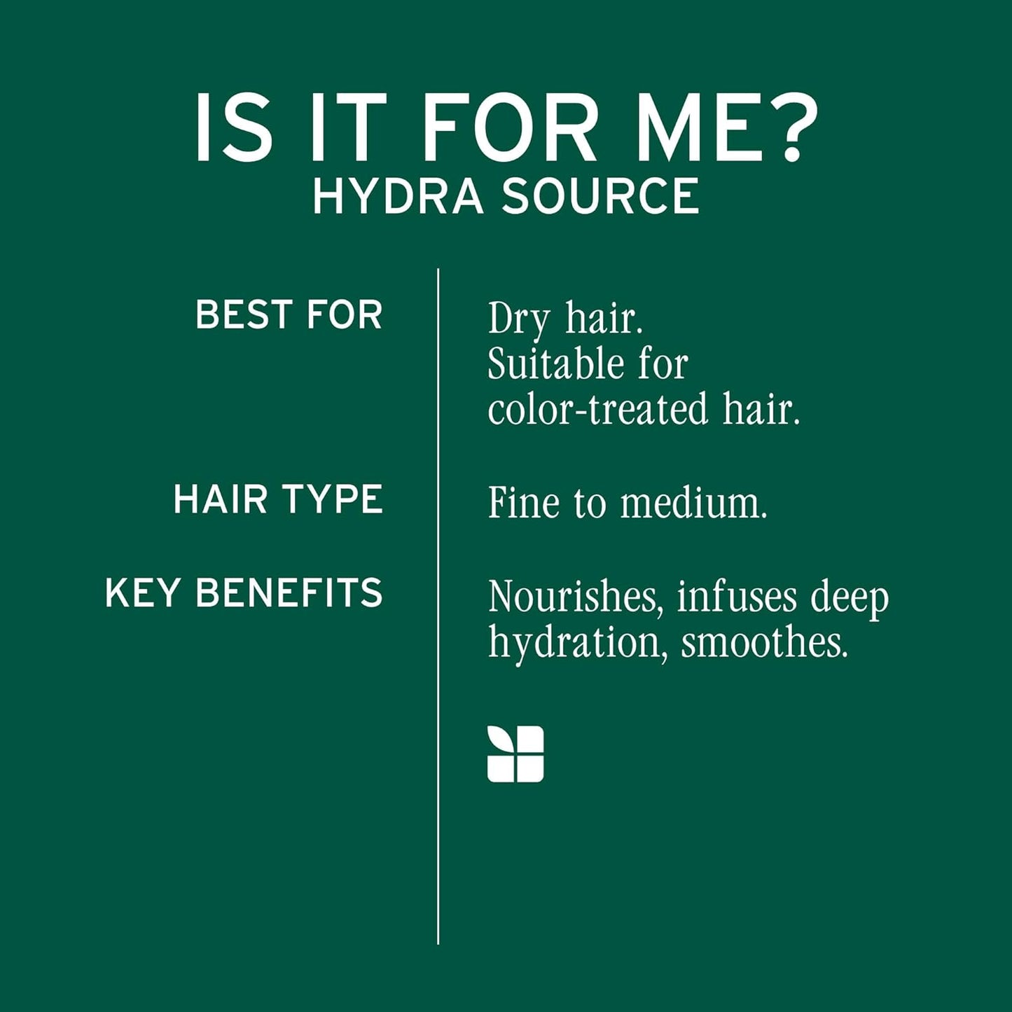 Biolage Hydra Source Shampoo - Softens & Adds Shine, For Dry Hair, Infused with Micro-Filtered Aloe Vera & Fermented Hyaluronic Acid, Vegan & Paraben-Free, Packaging May Vary