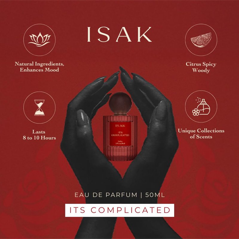 ISAK It's Complicated Perfume For Men, Women | Eau de Parfum Long Lasting Luxury Fragrance | Premium Unisex Perfume 50ml | Scent For All Occasions | Notes of Vanilla, Lemon, Grapefruit