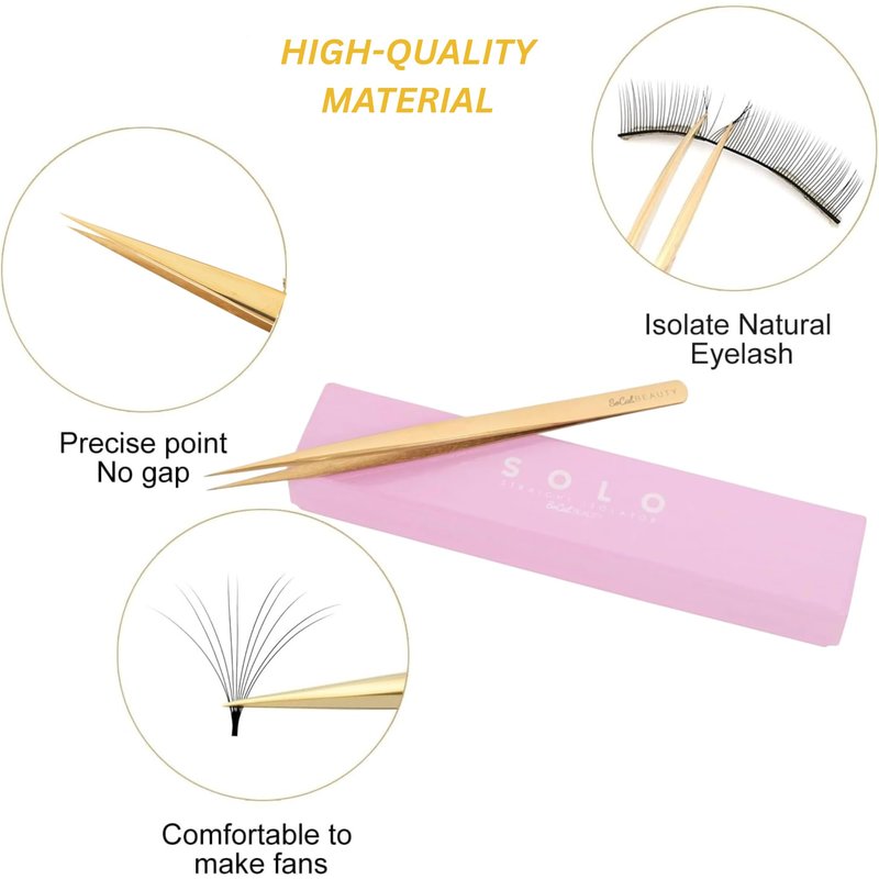 SOLO Straight Tip Lash Tweezer for Eyelash Extensions | Rust-Resistant Eyelash Tweezer for Isolation & Classic Lash Application | Professional Tweezers for Eyelash Extension & Lash Artists