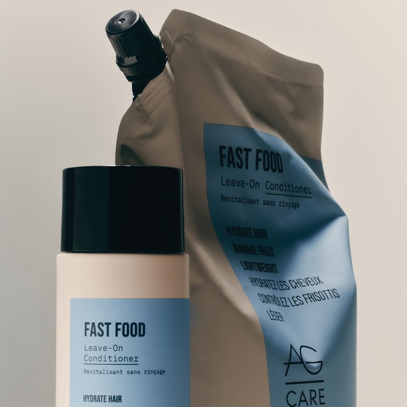 AG Care Fast Food Leave On Conditioner - Ulta-Shine and Weightless Conditioner, 8 Fl Oz