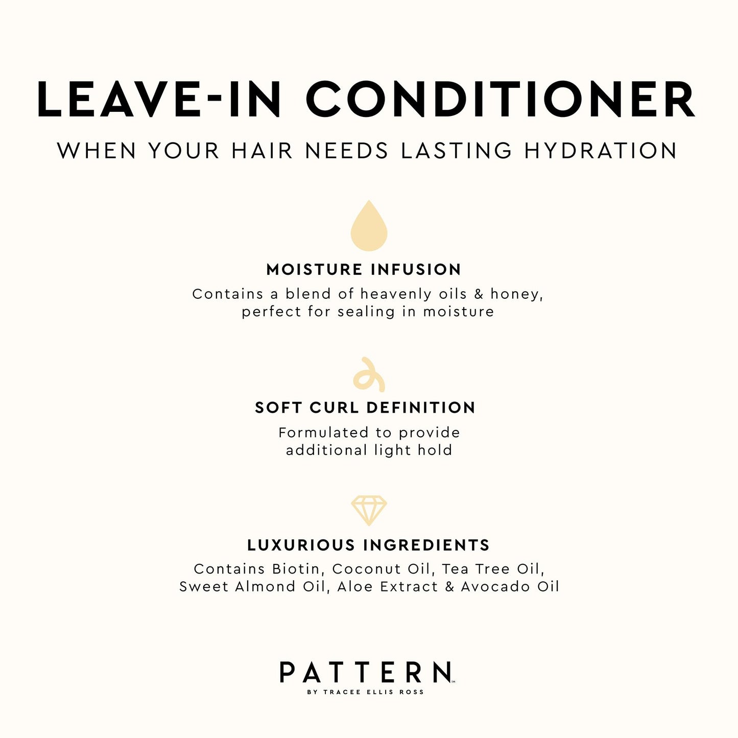 PATTERN Beauty by Tracee Ellis Ross Leave-In Conditioner 25 fl oz - Rich Moisture for Curly, Coily and Tight-Textured Hair, 3a to 4c