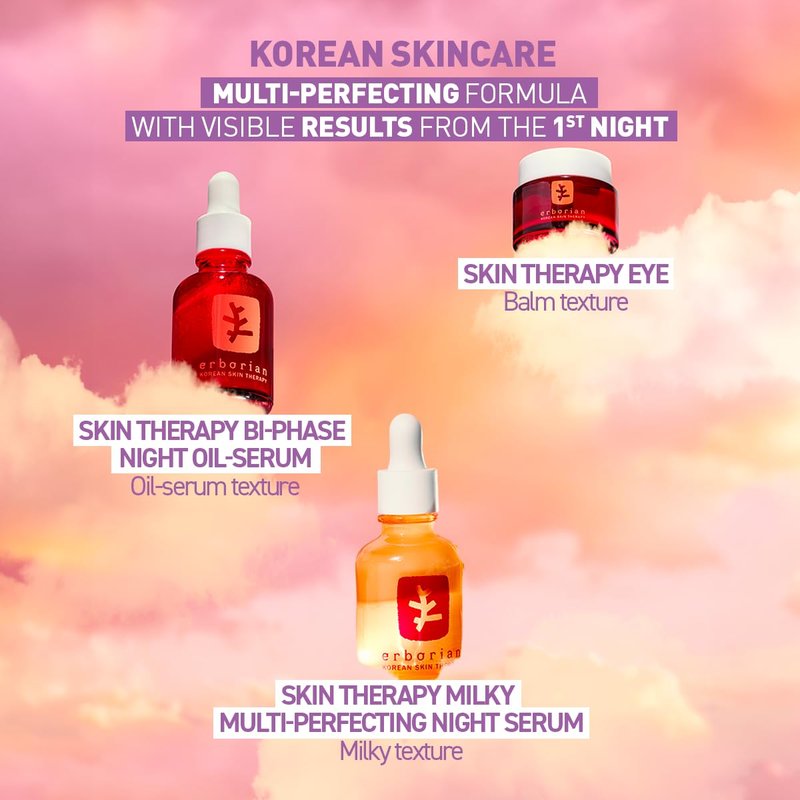 Erborian Multi-Perfecting Milky Night Serum, Skin Therapy, for Wrinkles & Fine Lines, Texture, Evenness - Visible Results after 1st Night - Hydrating with 10% PHA, Hyaluronic Acid - Korean Skincare