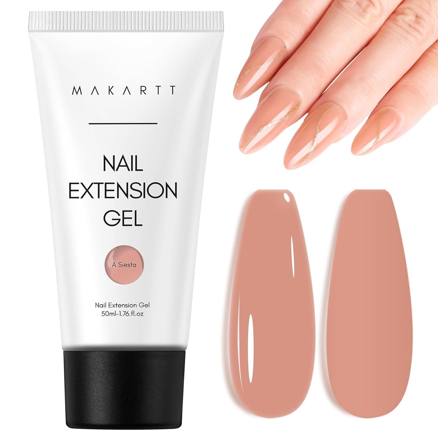 Makartt Poly Nail Gel: Clear 50ML Gel Builder for Natural-Looking Strengthener 3D Molding Gel for Trendy Nail Art-Long-Lasting and Easy to Use Supplies
