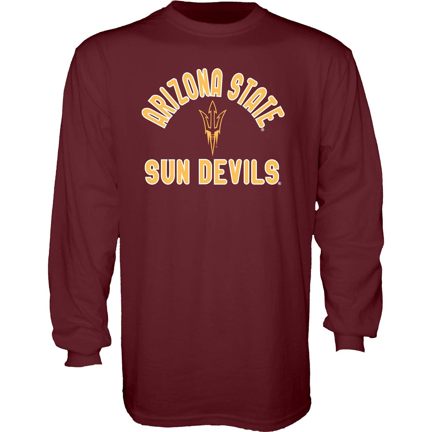 Blue 84 Men's Arizona State Sun Devils Long Sleeve T Shirt Line Up Team Color, Arizona State Sun Devils Maroon, Medium