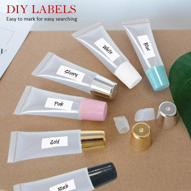 Lip Gloss Tubes - 100 Pack 10ml with 50 Pink & 50 White Caps | Perfect for DIY Beauty Projects