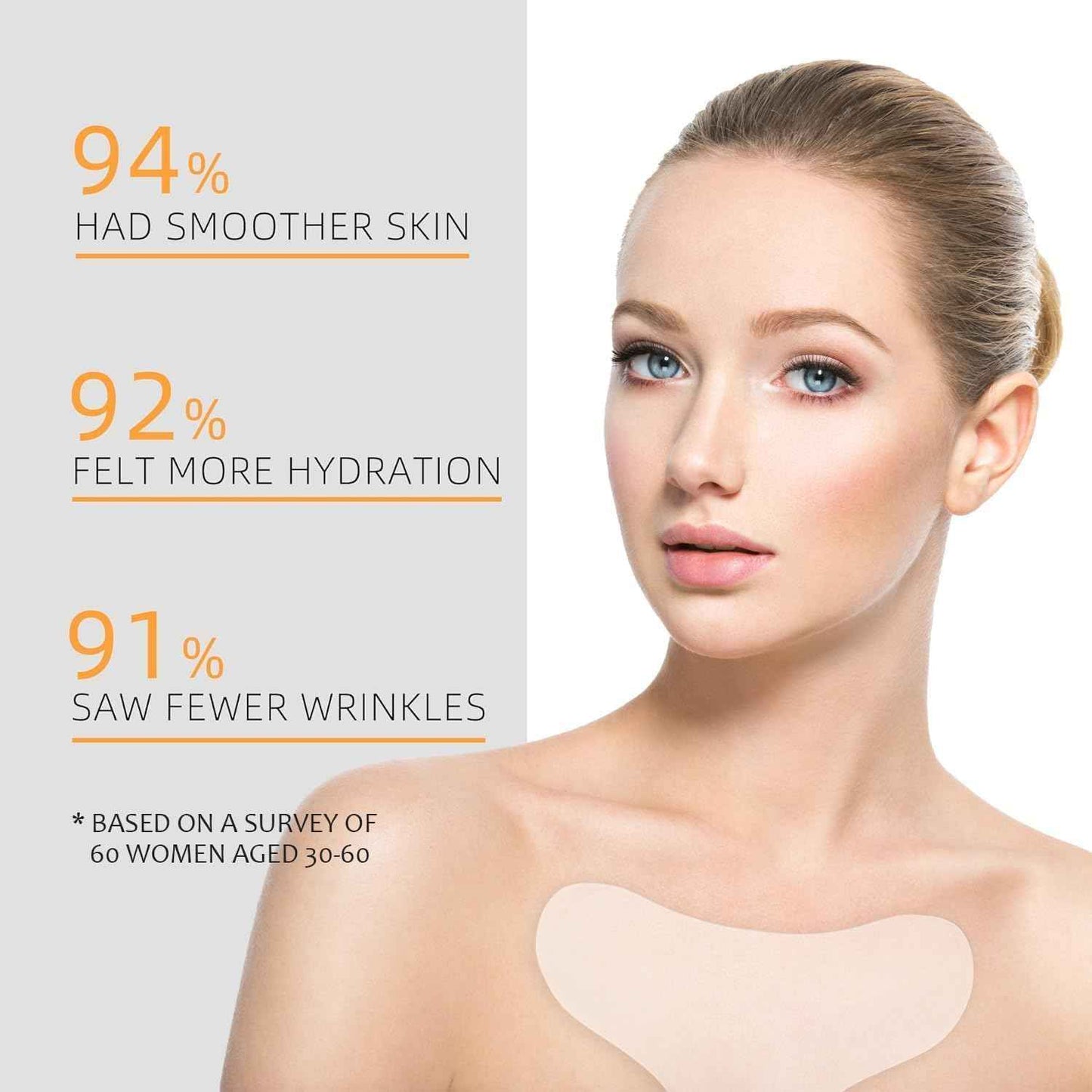 Chest Wrinkle Pads-4 pads Silicone Patches for Wrinkles, Anti Wrinkle Patches for Decollete & Cleavage, Anti Aging Wrinkle Remover, Reusable Overnight Wrinkles Treatment While Sleeping