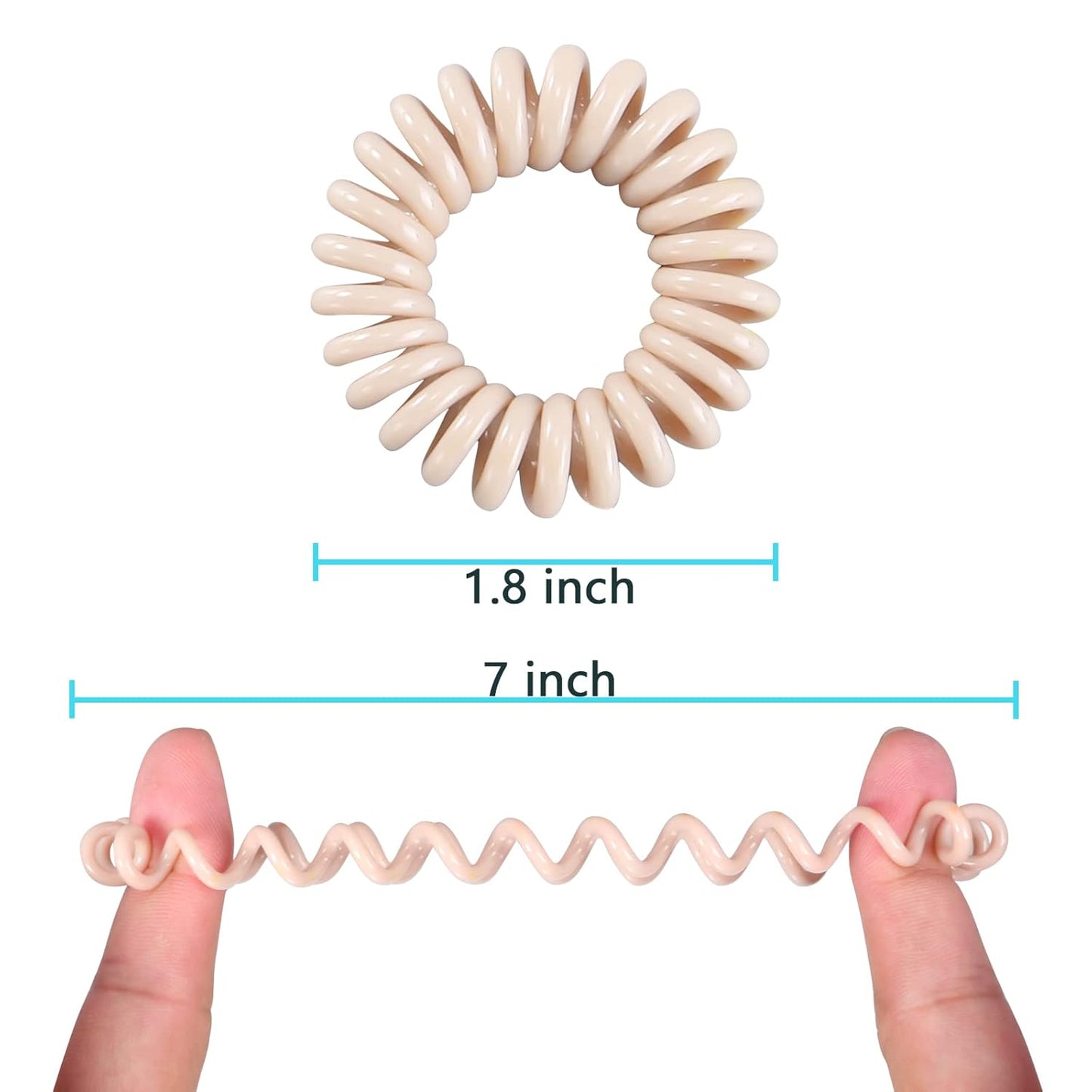 Hair Ties, 17 Pack Spiral Coils for Thick and Thin Hair - No Crease Ponytail Holders for Women and Children
