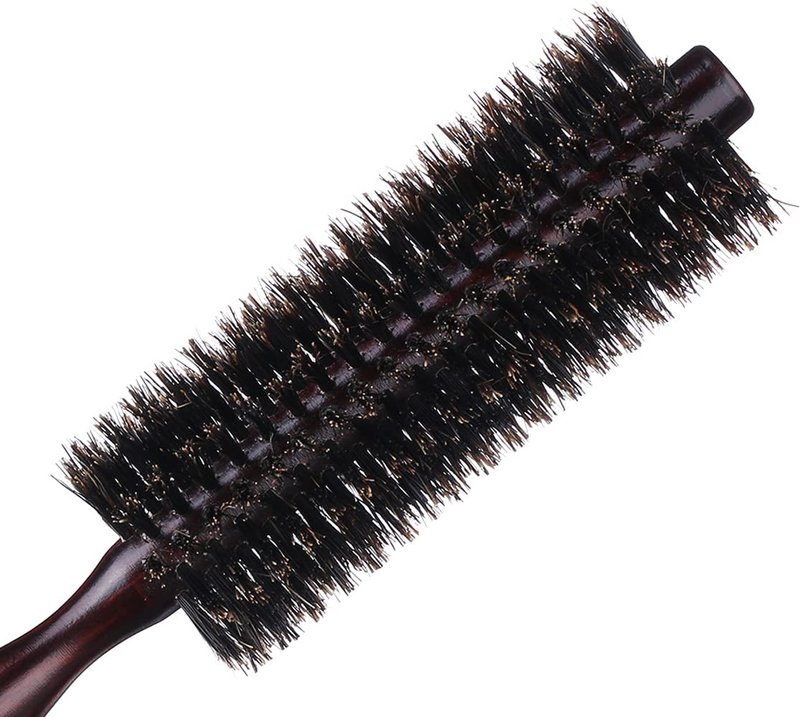PERFEHAIR Boar Bristle Round Brush-1.3 inch, Pack of 2, Small Round Brushes for Blow Drying Styling Short, Fine, Thin Hair & Beard