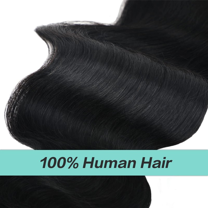 Humistwbiu Human Hair Body Wave Ponytail with Magic Paste Warp Around 100% Brazilian Virgin Human Hair Ponytail for Black Women Natural Color 18 Inch