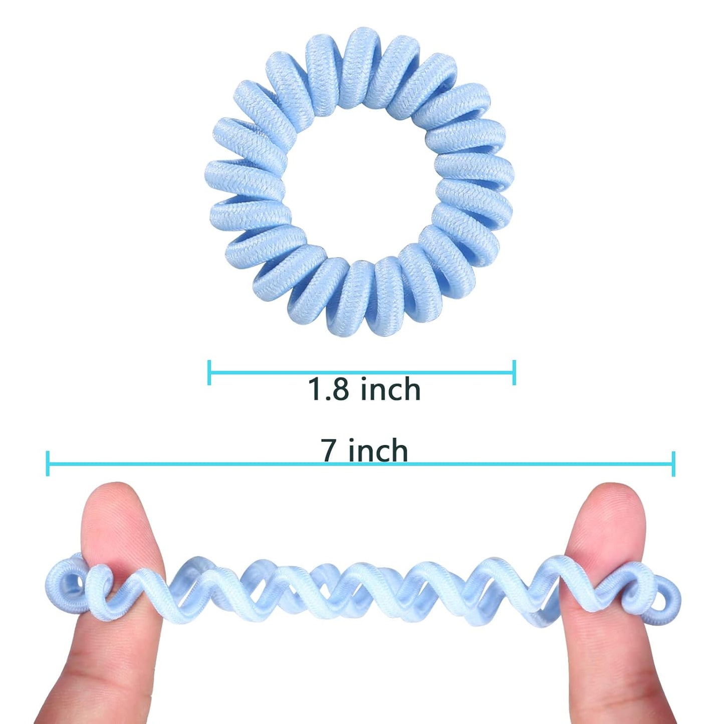 Hair Ties, 17 Pack Spiral Coils for Thick and Thin Hair - No Crease Ponytail Holders for Women and Children